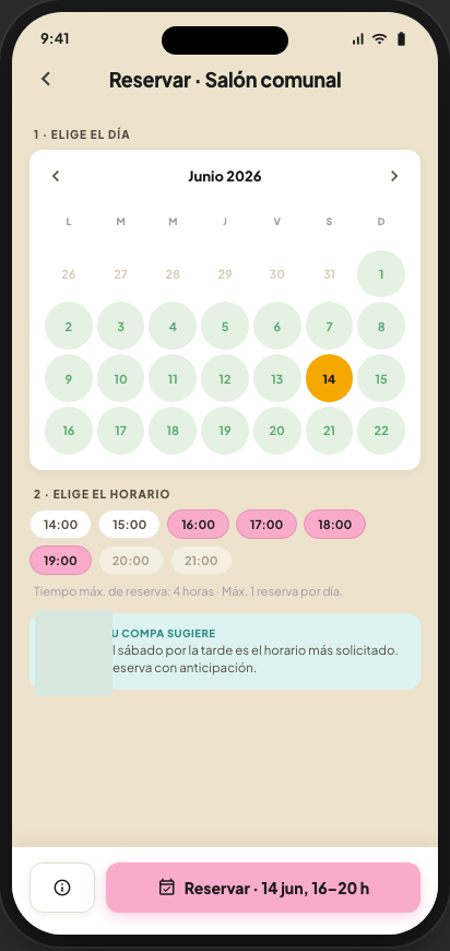 Aforo, slots y cero conflictos